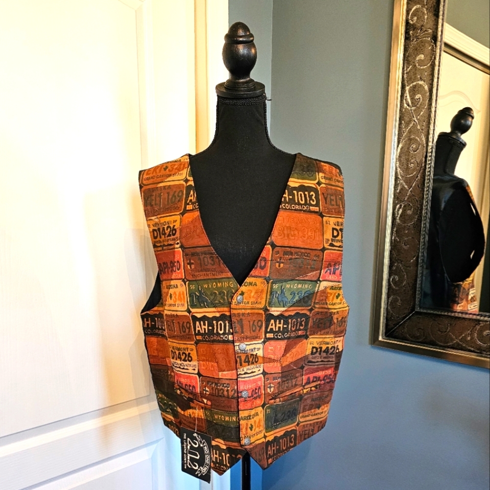 Mens women's unisex 202 license plate vest